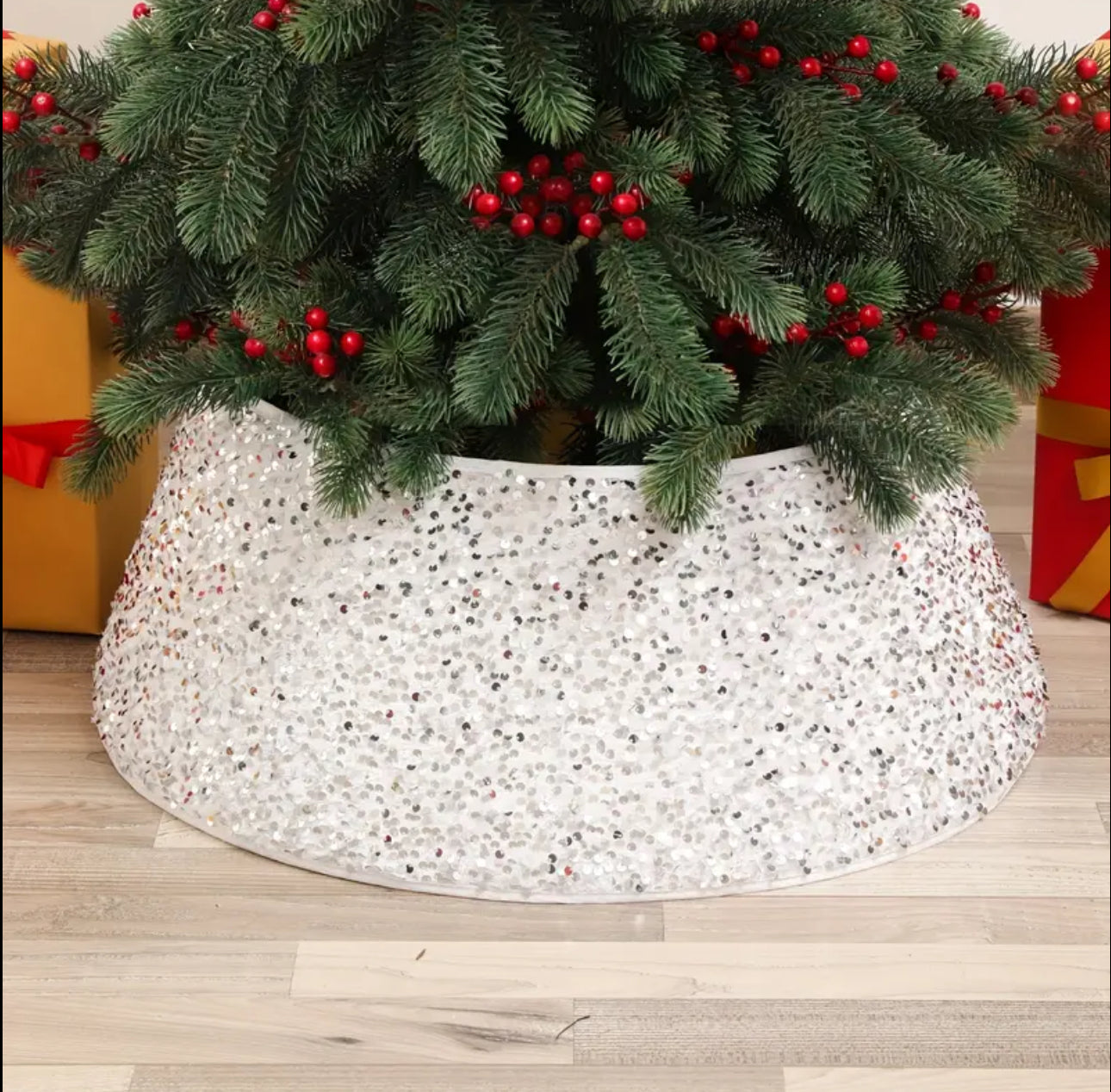 Creative Printed Sequins Stereoscopic Tree Bottom Decoration Tree Skirt