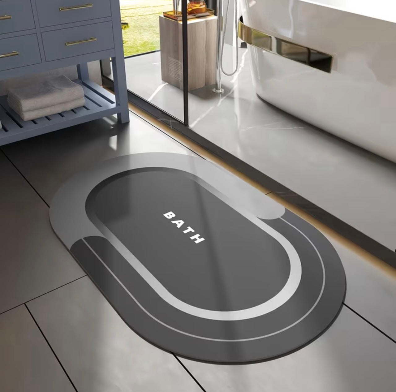 Absorbent Bathroom Mat (Oval)