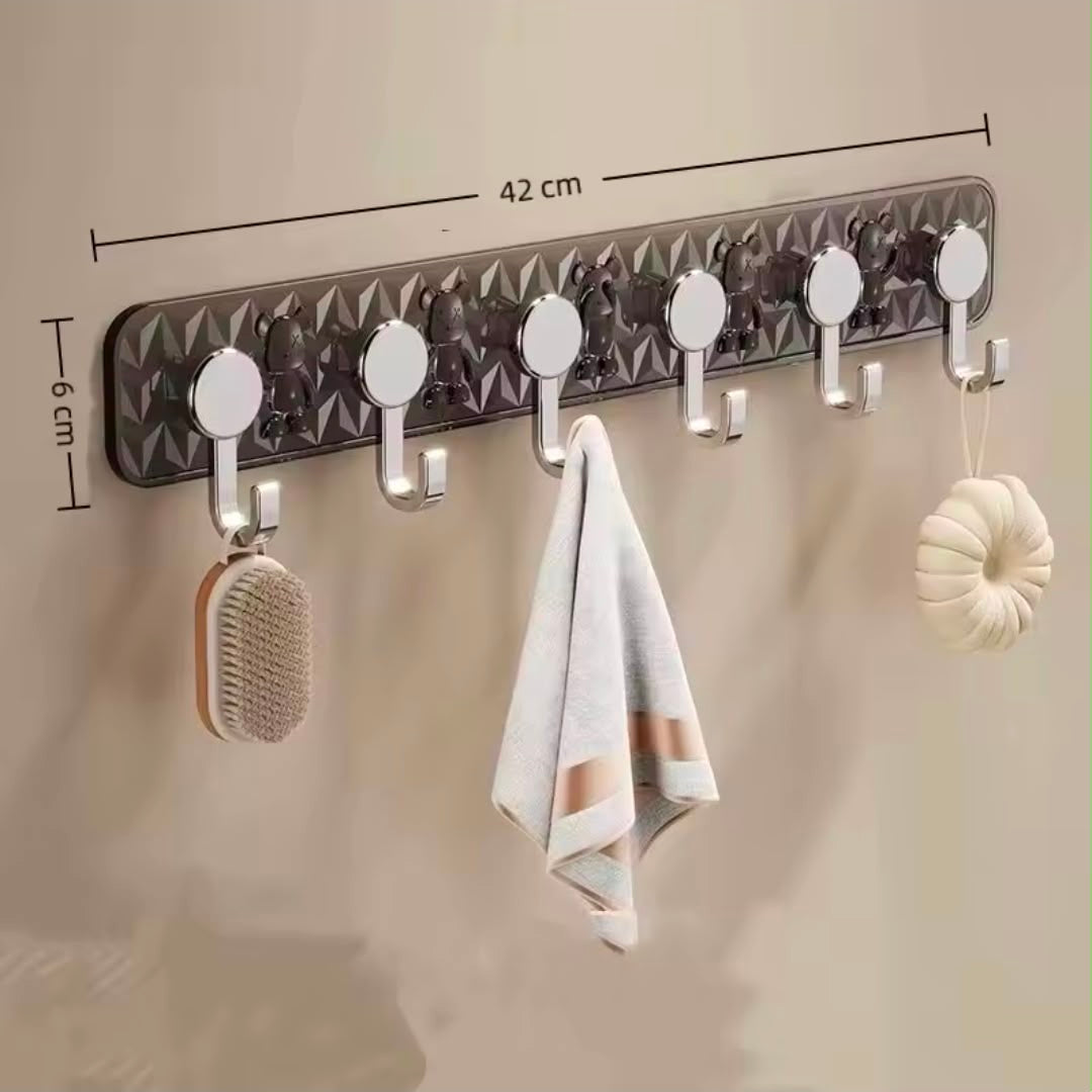 Strong wall-Mounted Hook Rack (6 Hooks)