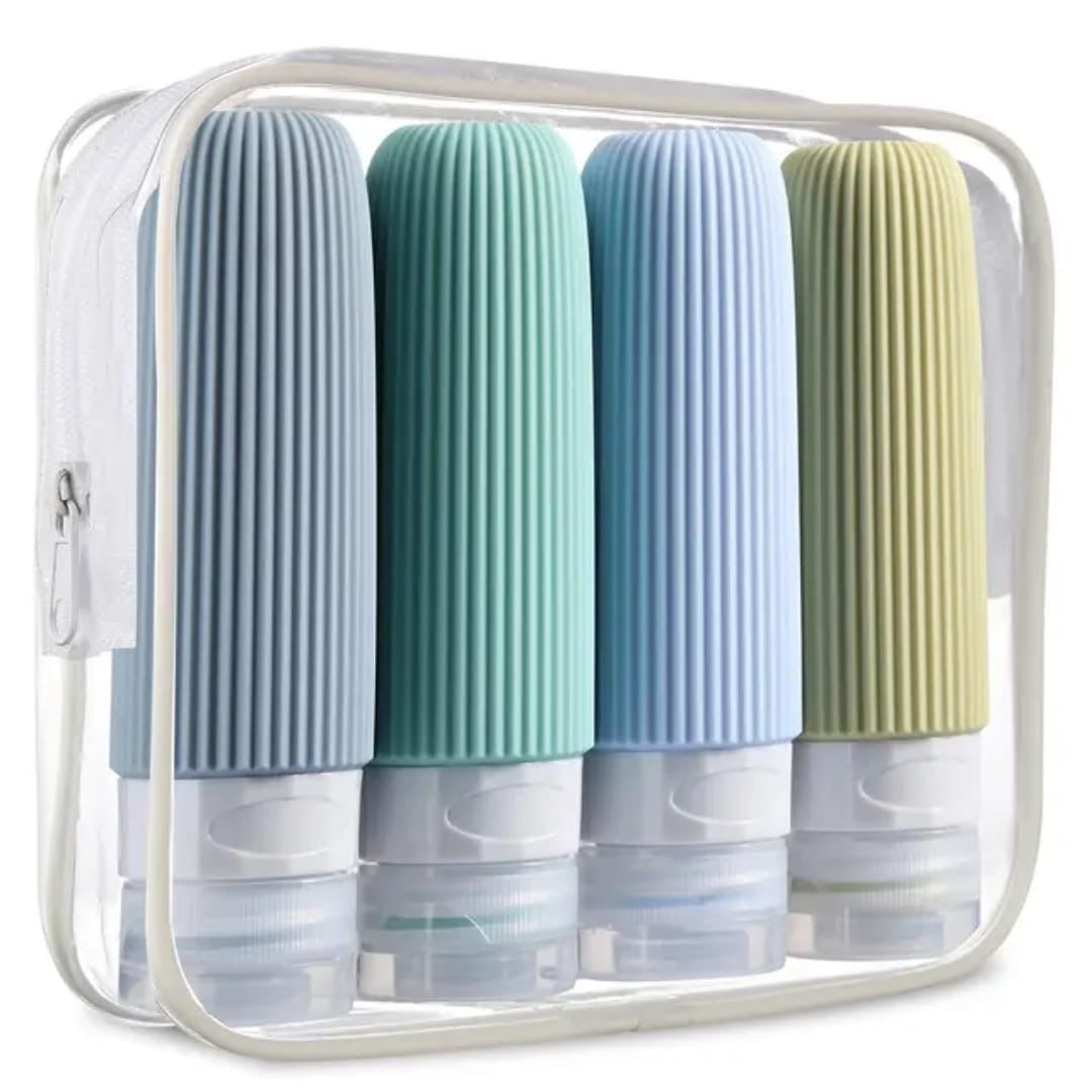 Big capacity colorful silicone travel lotion bottles.