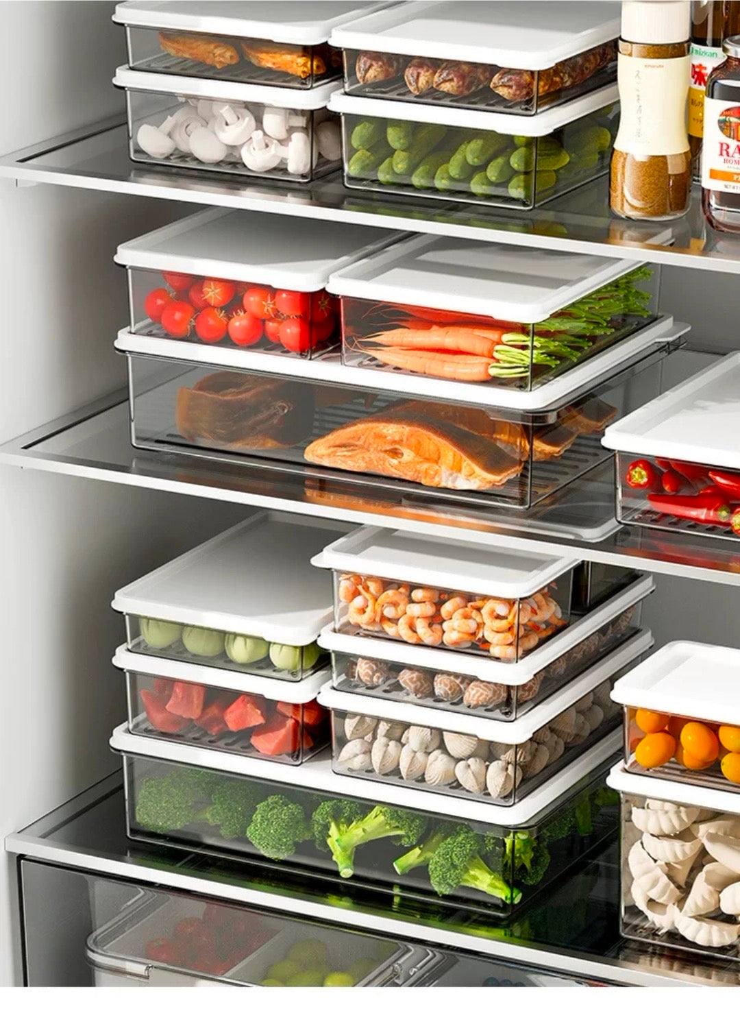3 Pcs Refrigerator Crisper Storage Box
