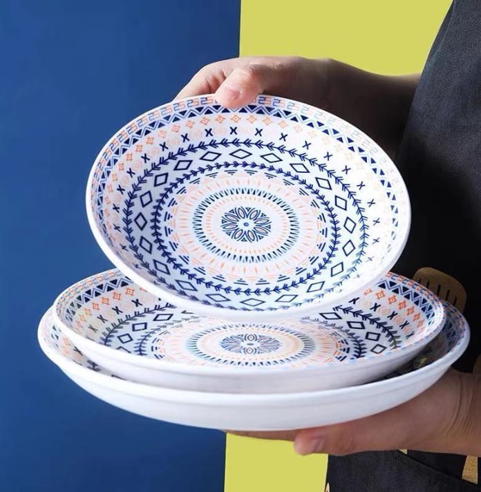 Ceramic pink flowered dinner set 24pc