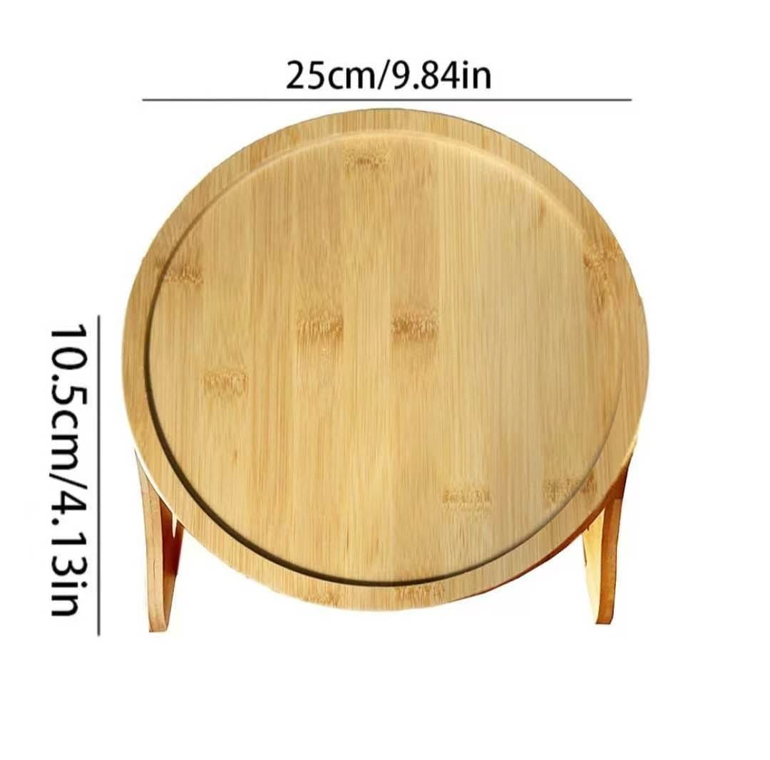 Round Bamboo Multifunctional Portable Sofa Tray.