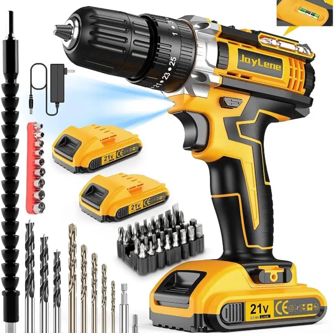 Rechargeable 21 V Cordless Screwdriver Set