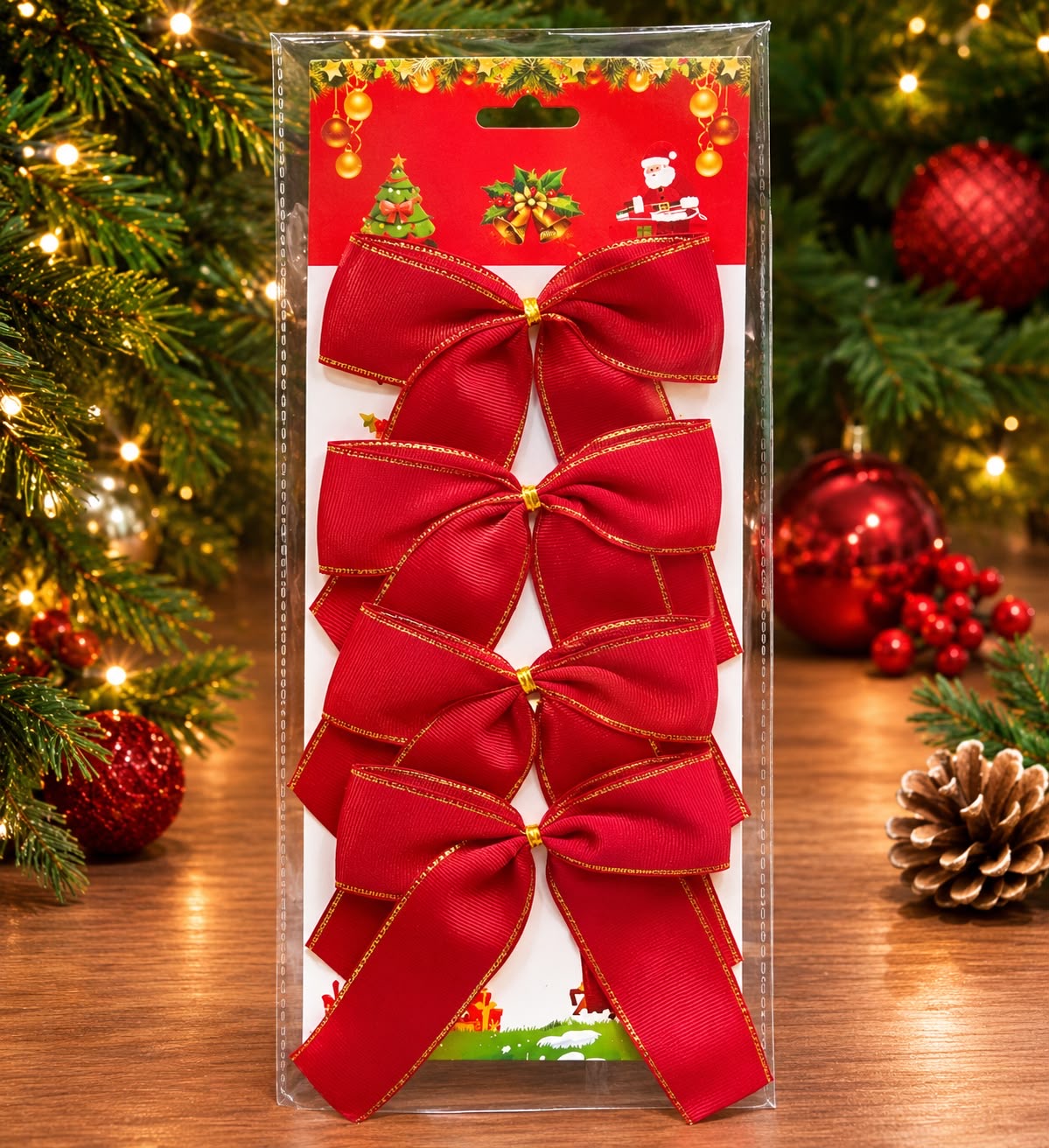 4pc red ribbons