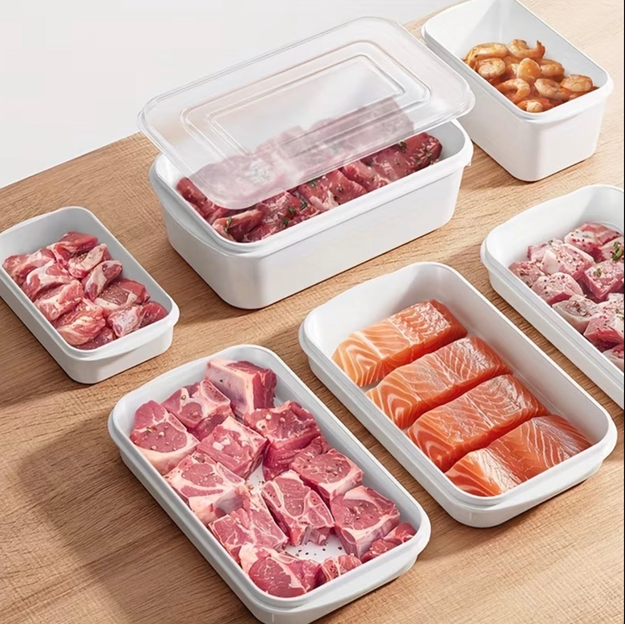 5pc set Freezer /fridge stackable food storage containers .