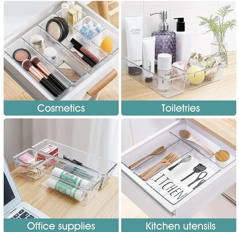 28pcs set drawer organizers
Stackable design