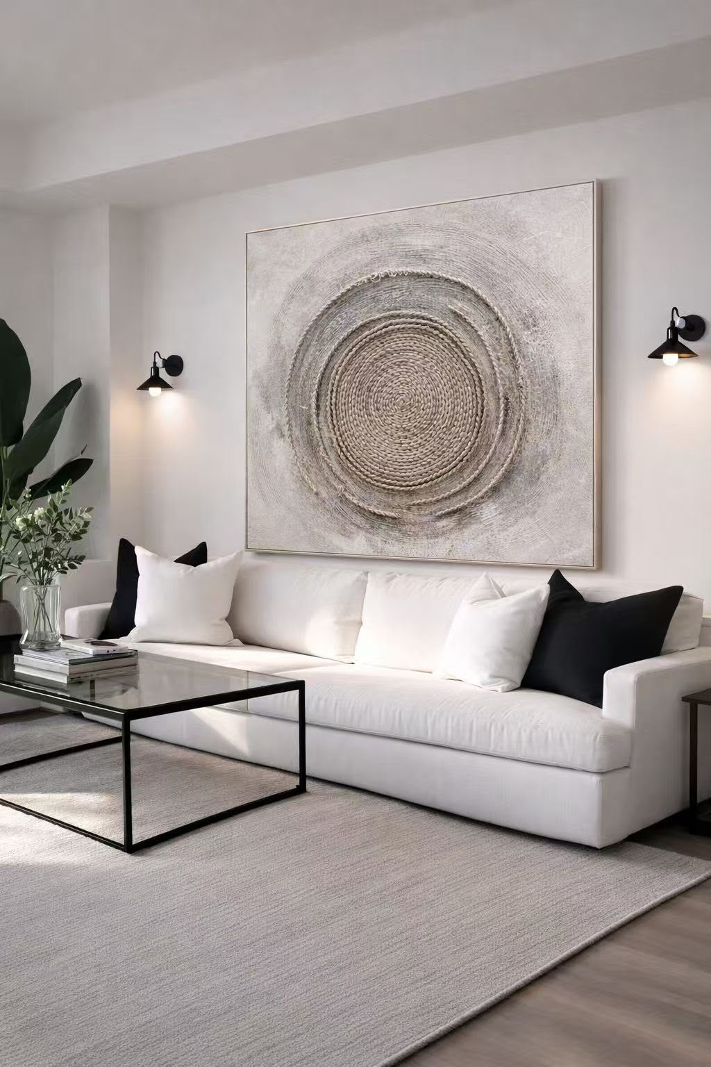 Textured Gold & White Wall Art