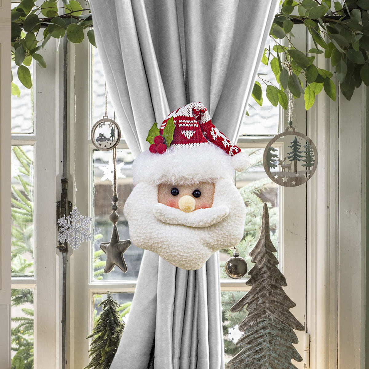 1pc Christmas Curtain Buckle Santa Claus Snowman Curtain Tie Back