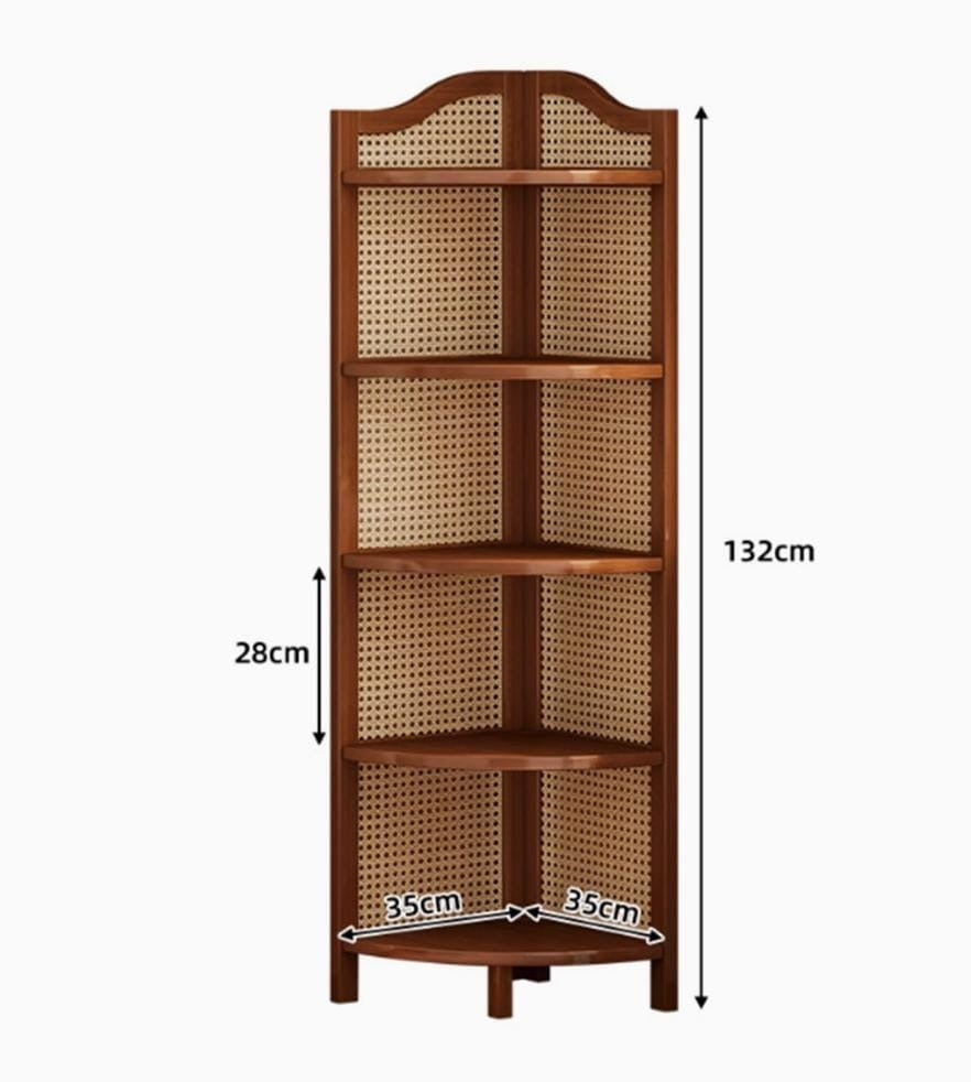 5-Tier Bamboo Corner Shelf Bookshelf