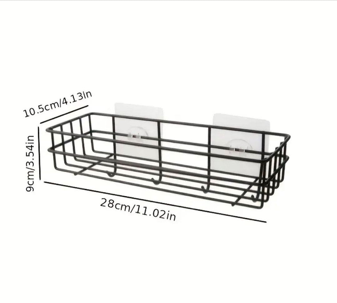 Bathroom organizer with hooks