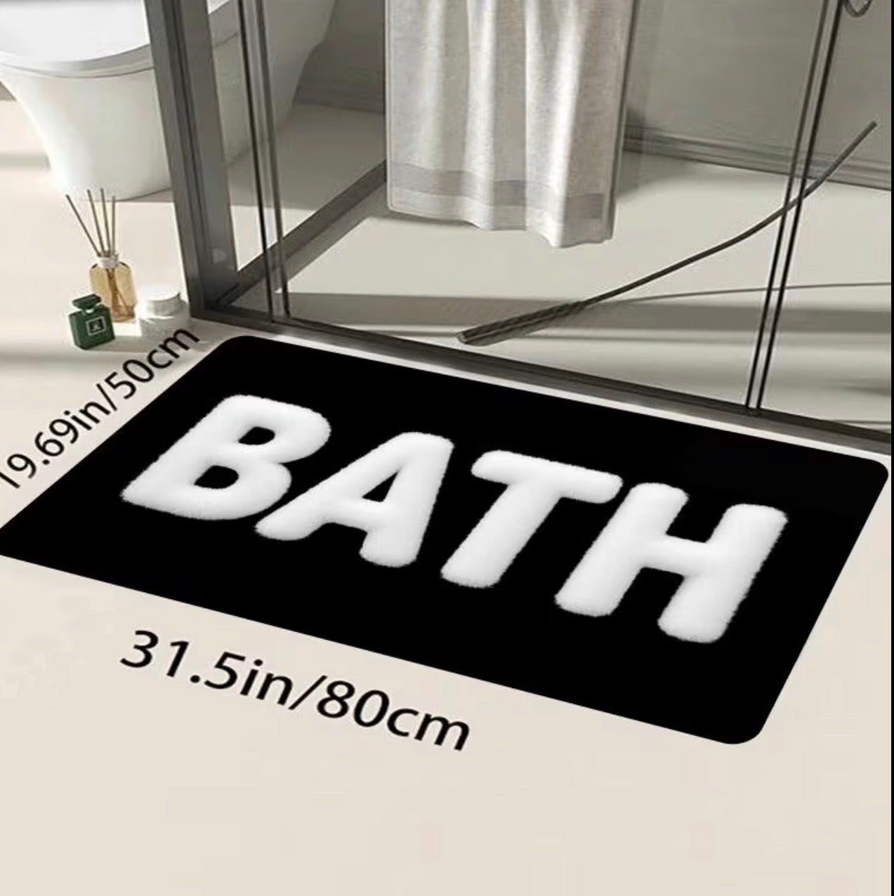 Black Bath Absorbent Diatom Bathroom Mats