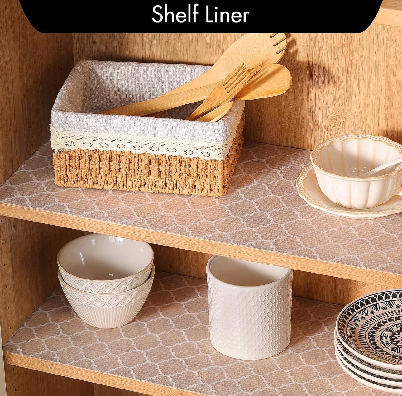 Geometric anti-slip shelf liner