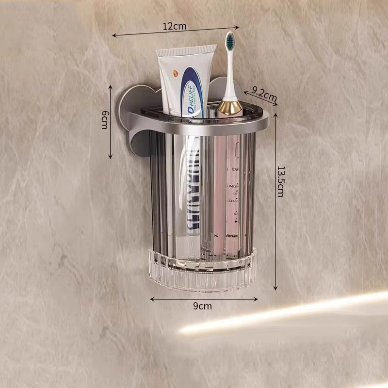 Wall Mount Toothbrush Holder & Bathroom Organizer .