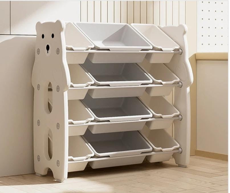 Children's Toy Storage
Organizer with a cute bear-themed side panel design.