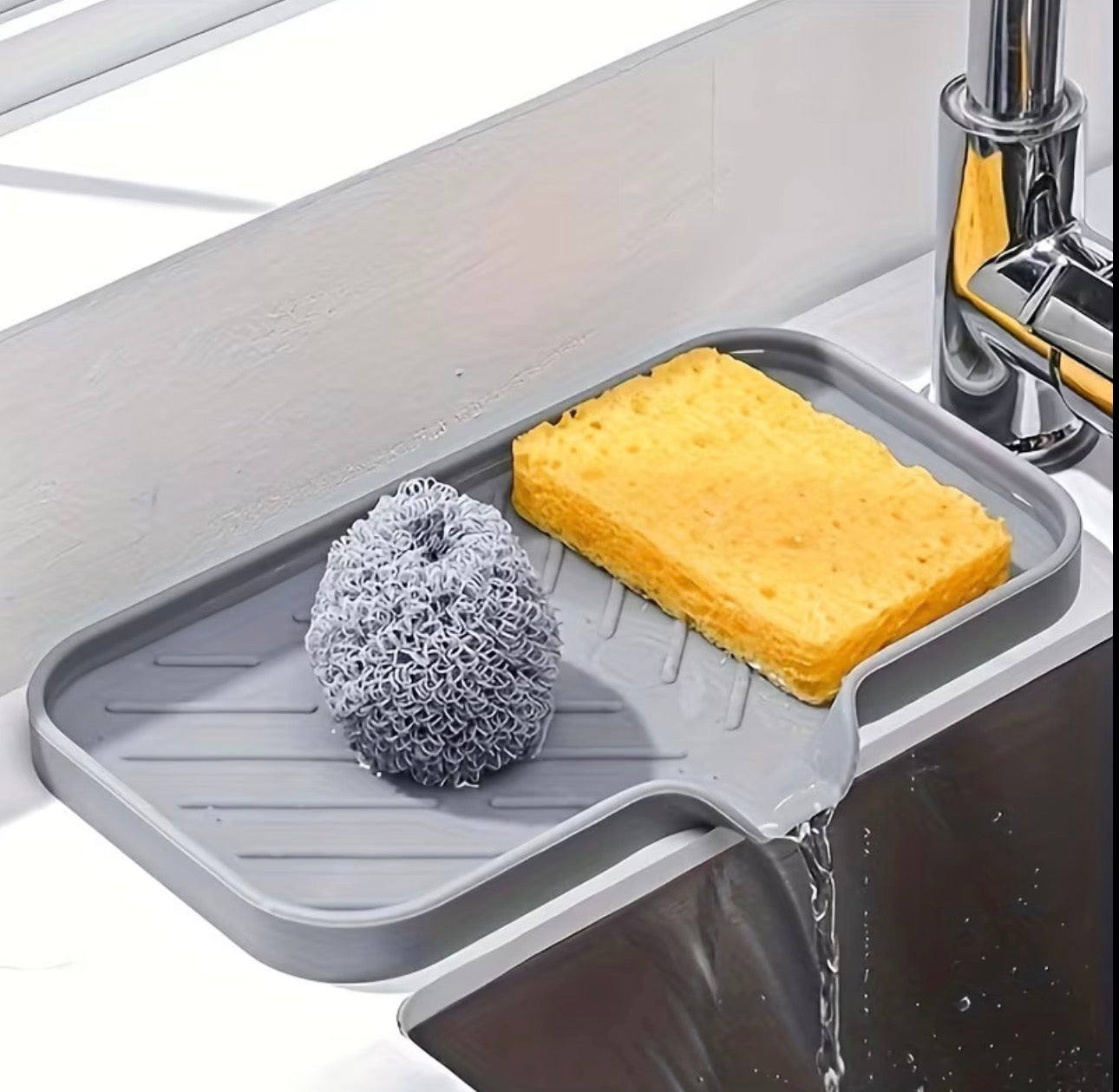 Sink silicone anti-slip tray.