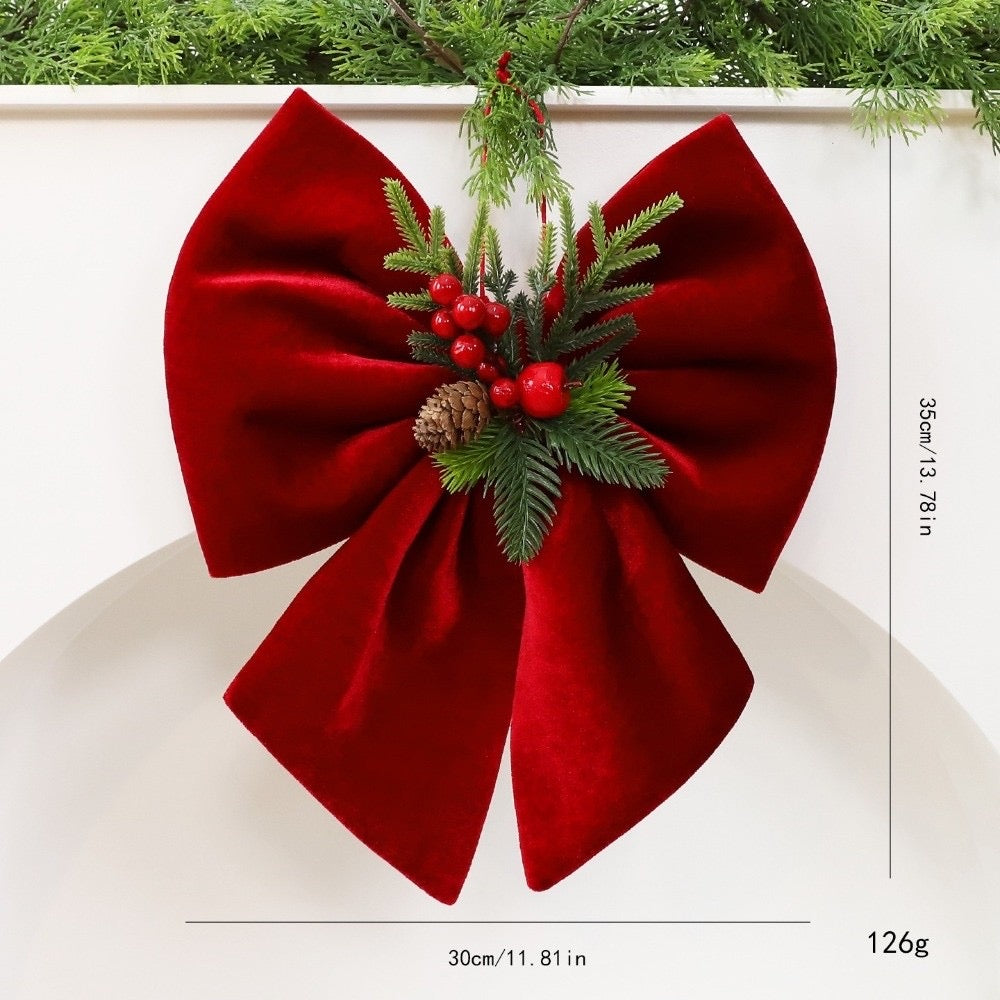 Wine Red Christmas Tree Bow Ornament