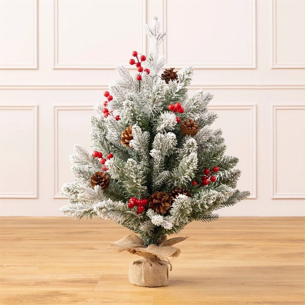 45 cm Snow-Covered Christmas Tree Decoration with decor