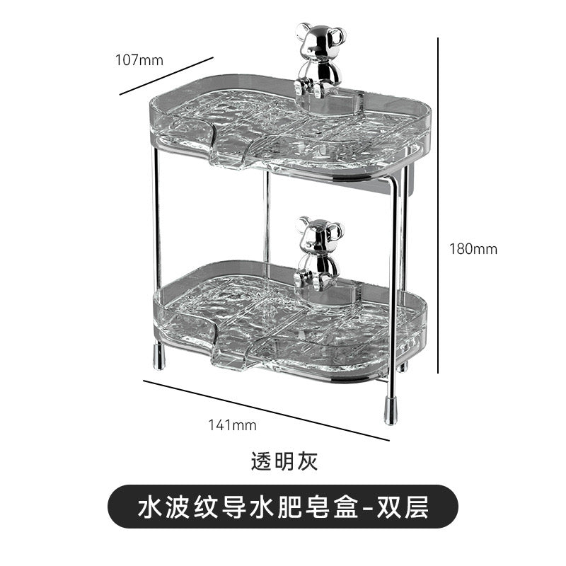 Light luxury double layer soap holder