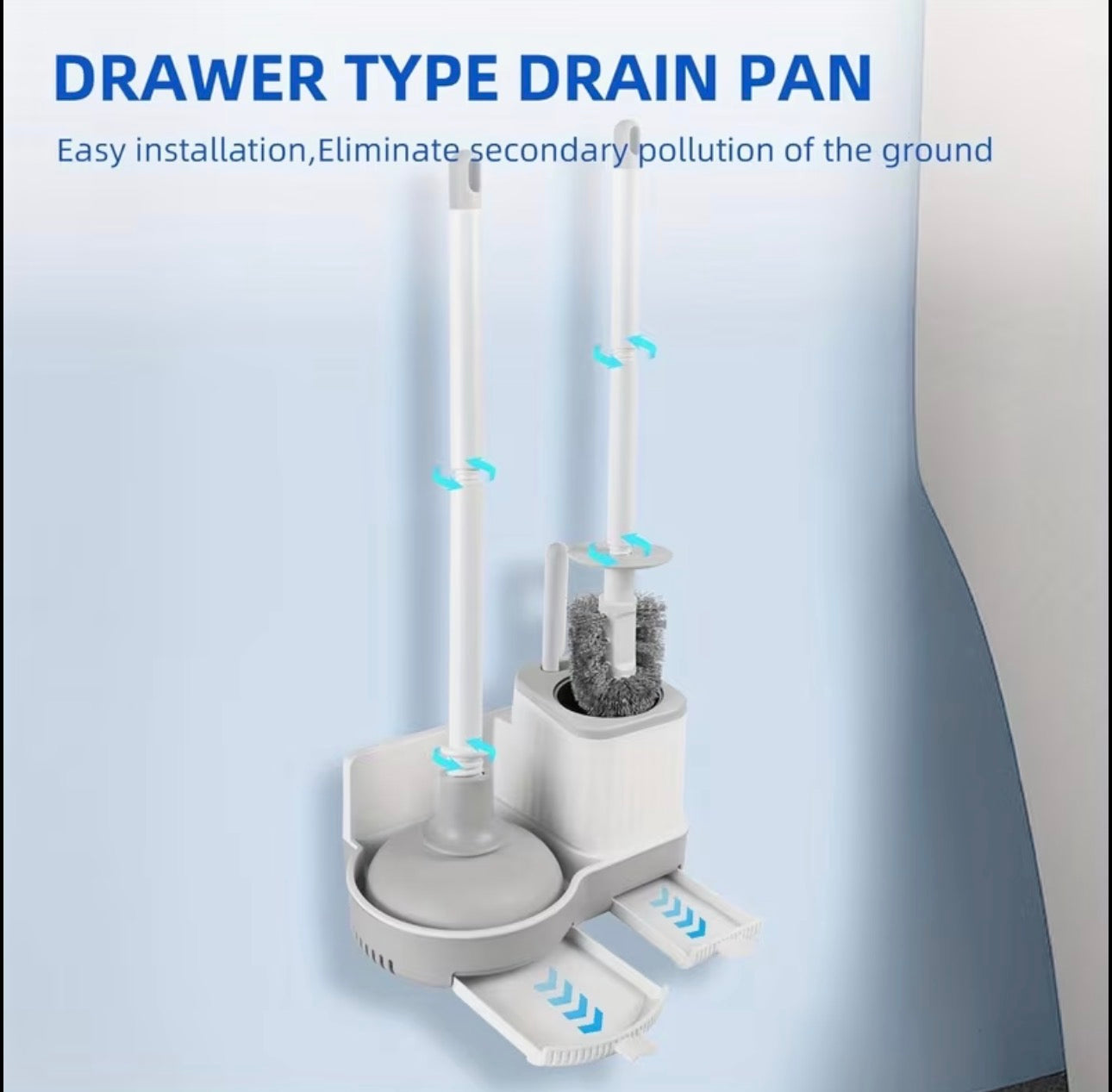 3 in 1 Toilet Brush & Plunger Set