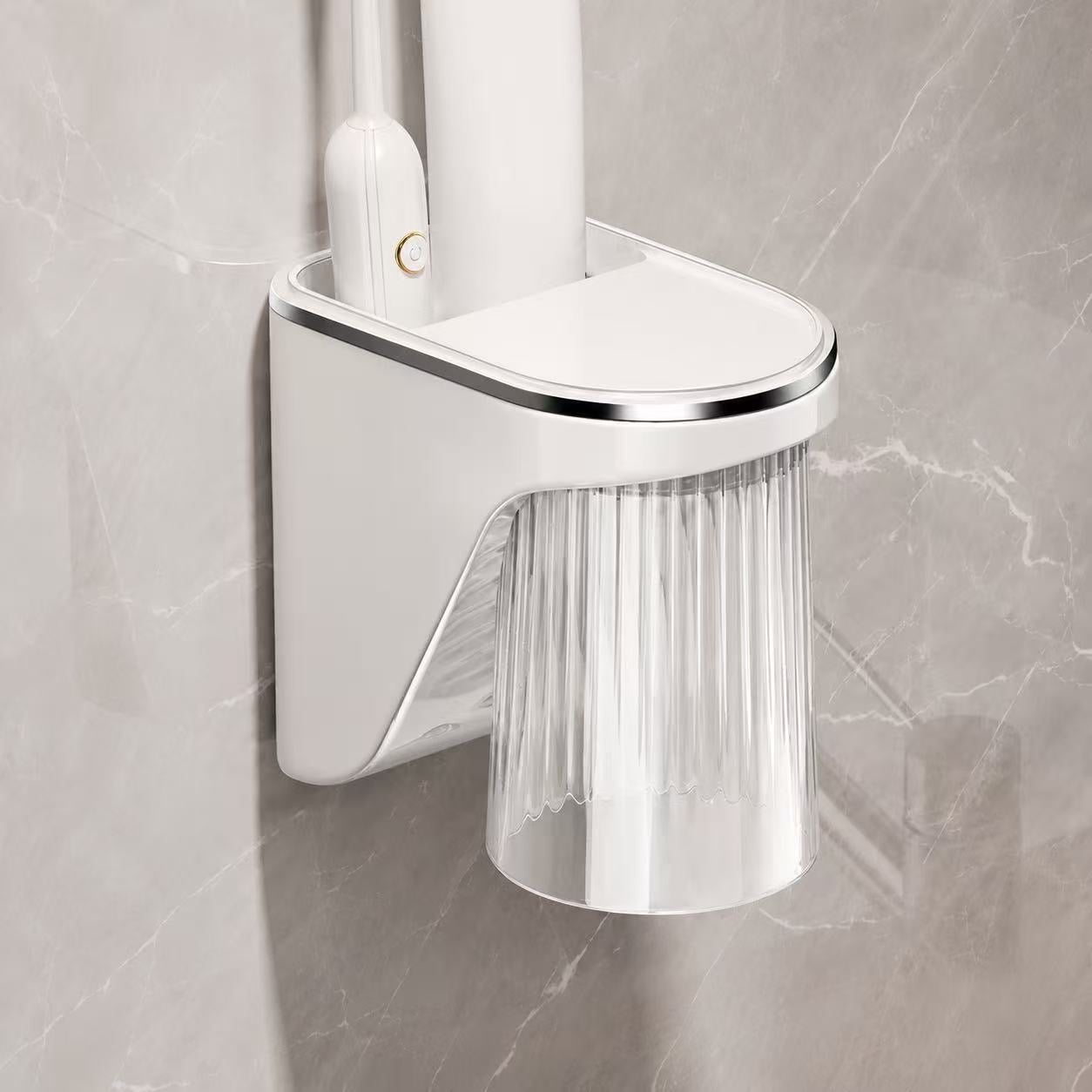 Wall-Mounted Magnetic Toothbrush Holder with cup