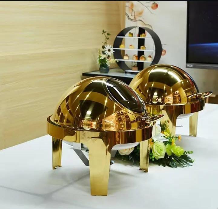 6litres Gold roll top chaffing dish
