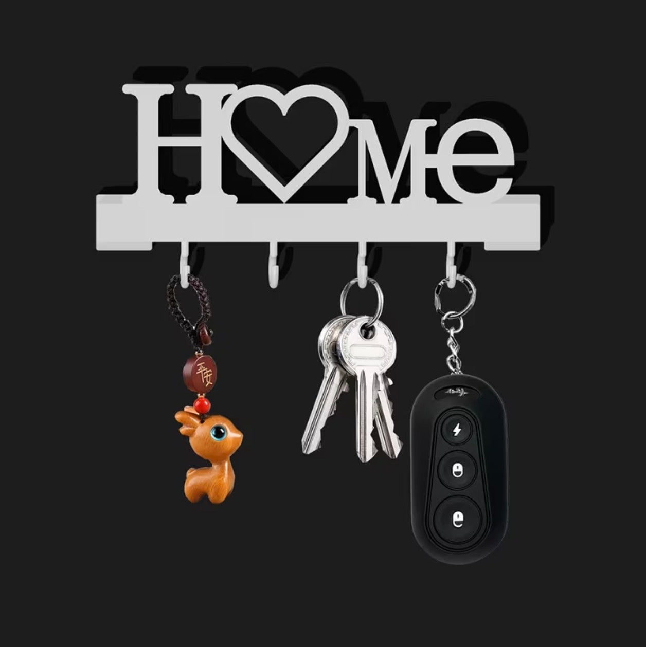 Wall mounted Home Love Shape Key Holder Rack