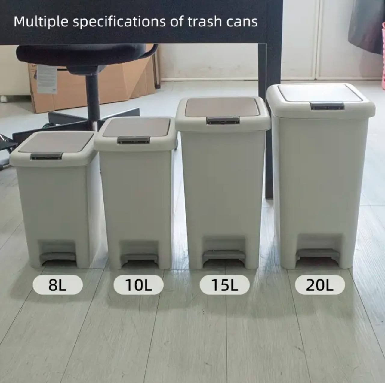 Pedal Dustbin with dual opening by foot press or hand press
