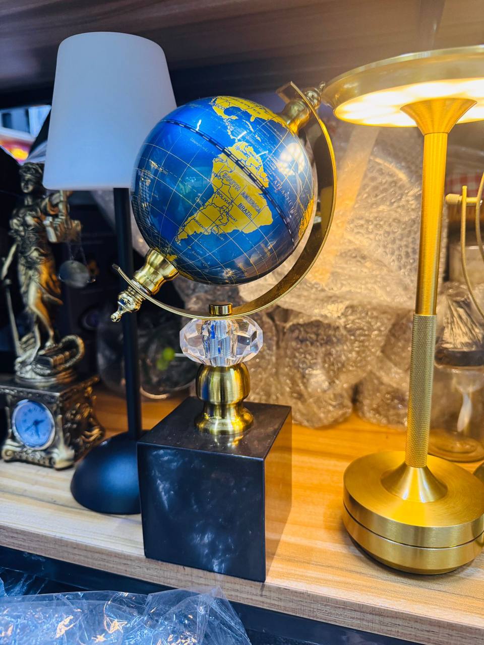 World Globe Marble Base Luxury Home/Office Decor ornament Gift