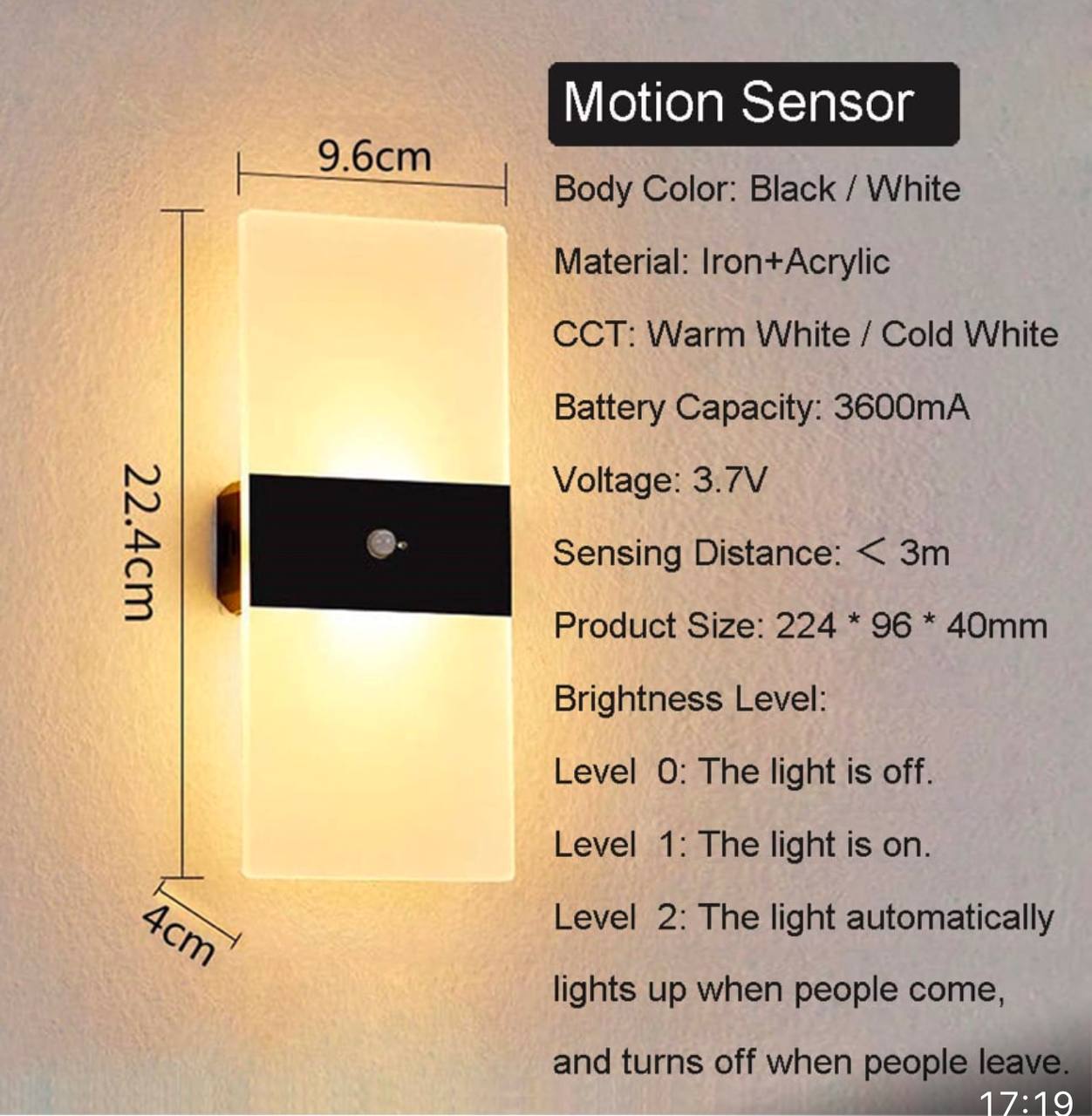 motion sensor wall lamp