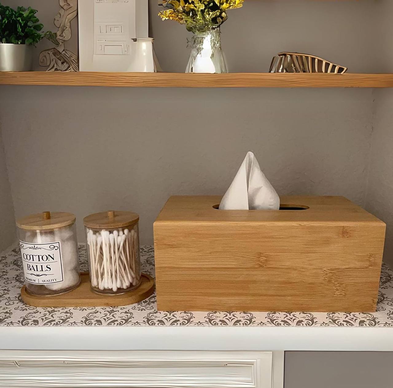 Bamboo Tissue Box Holder