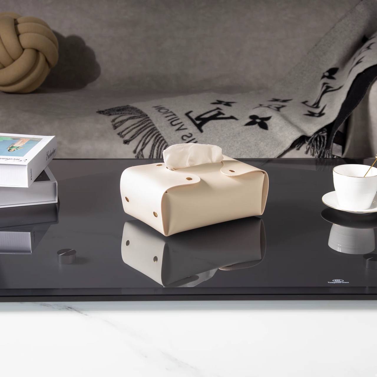 PU leather napkin tissue Holder