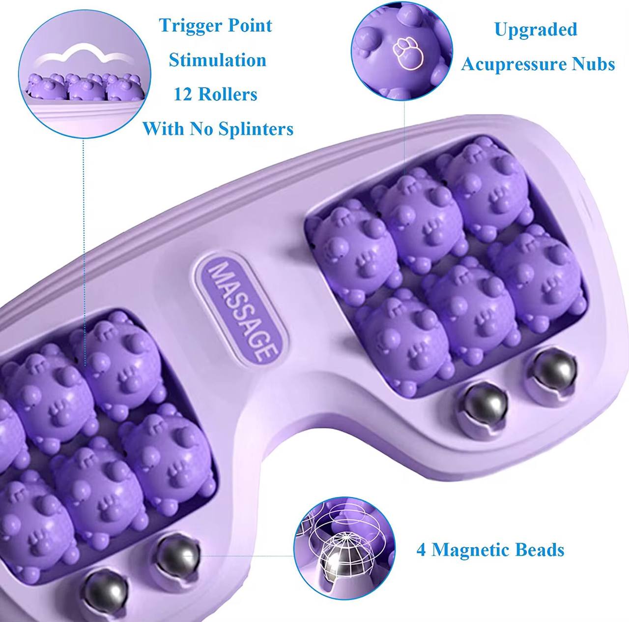 Manual Stepping 14 roller foot massager