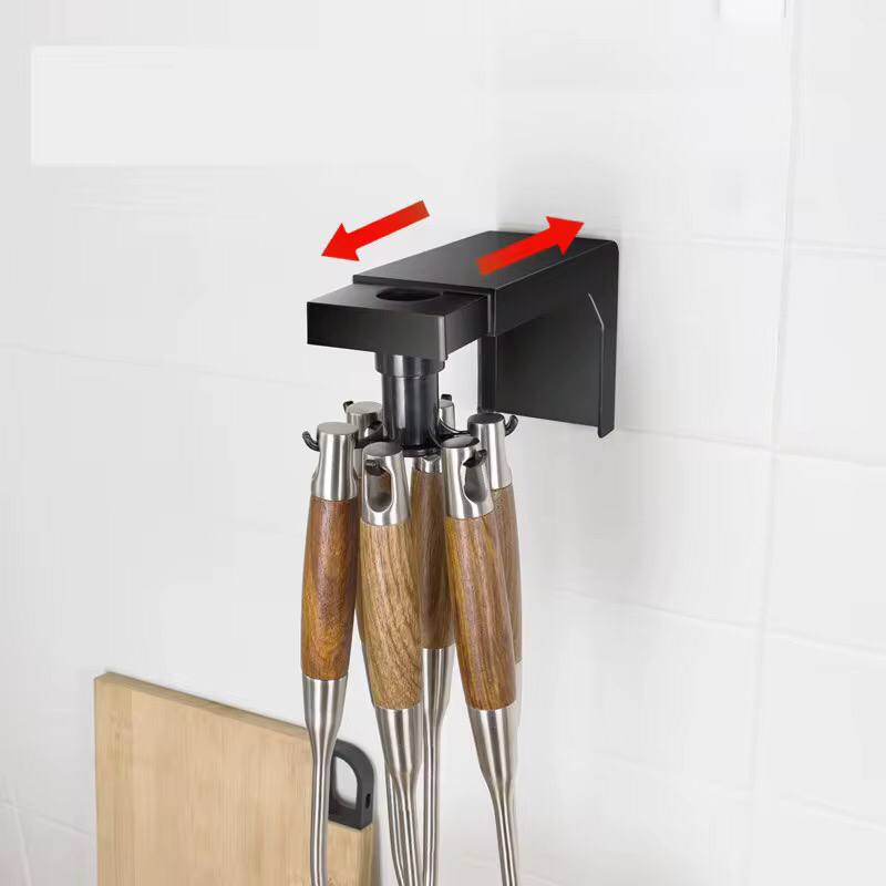 Multifunctional shelf 6 rotating hooks organizer