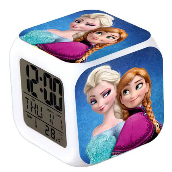 Cartoon Themed Colour Changing LED Smart Alarm Clock Desk Digital