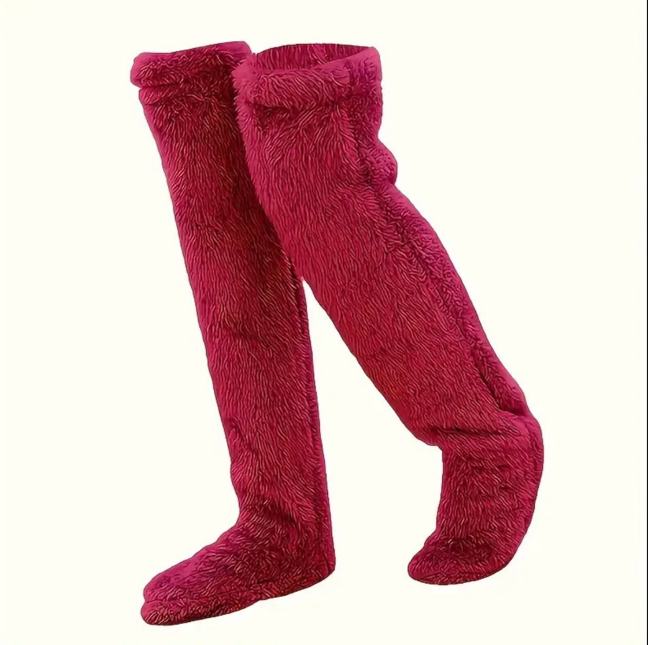 Warm long winter thermal leg warmers 