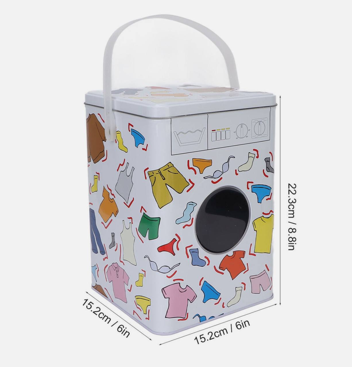 Washing machine themed powder/laundry detergent storage container - 