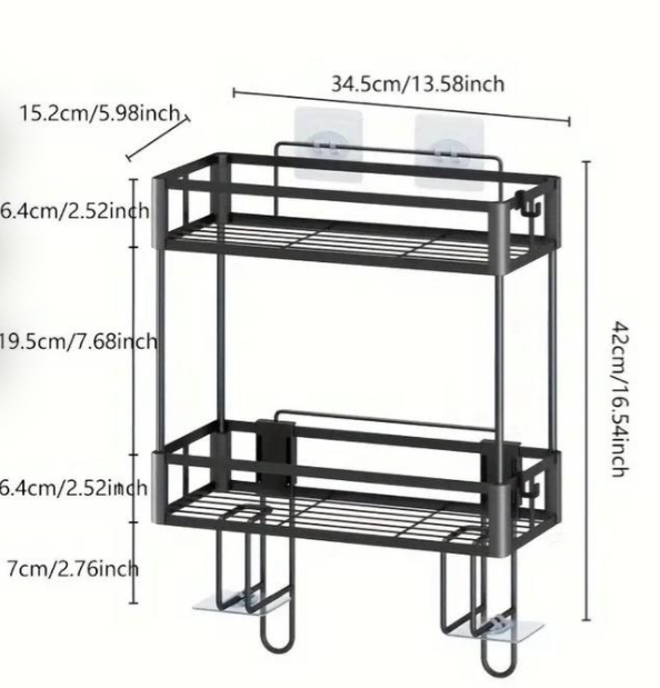 2 tier Space-Saving over the toilet Storage
