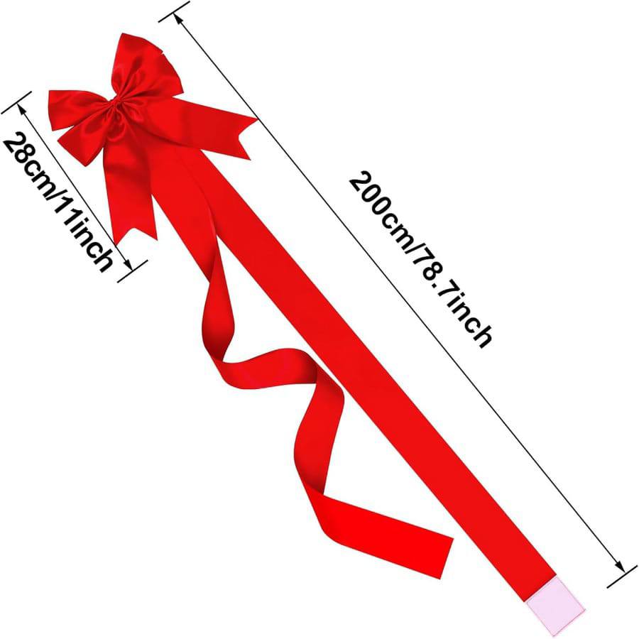 8 Pcs Christmas Ribbons Bows Red Large Christmas Door Ribbon Cabinet Bows for Gifts Xmas