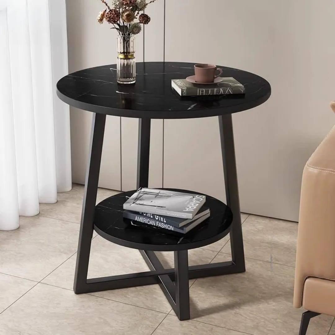 Modern Double Layer Round Side Table