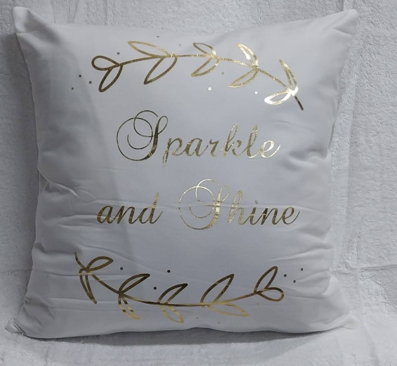 Gold printed cushion covers