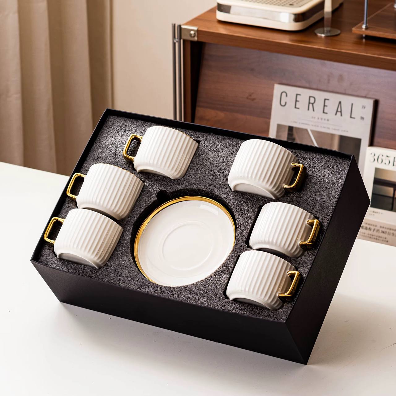 European Style Gold edge 12pcs Ceramic Coffee/Tea Cups