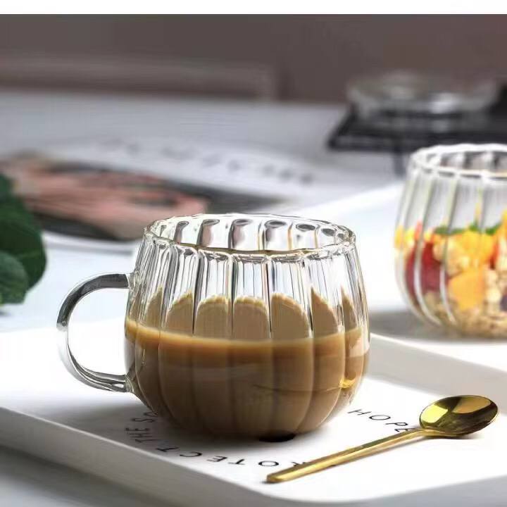 Stripped Pumpkin shape borosilicate cups