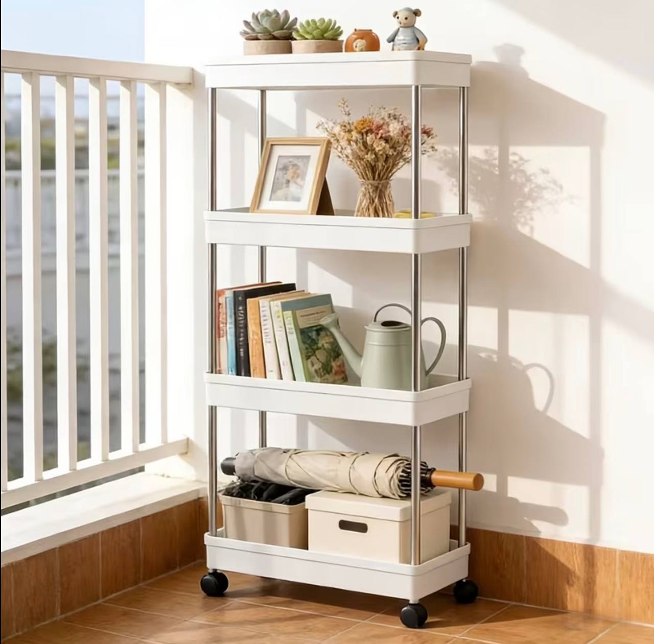 4 Tier Multipurpose storage rack with wheels.