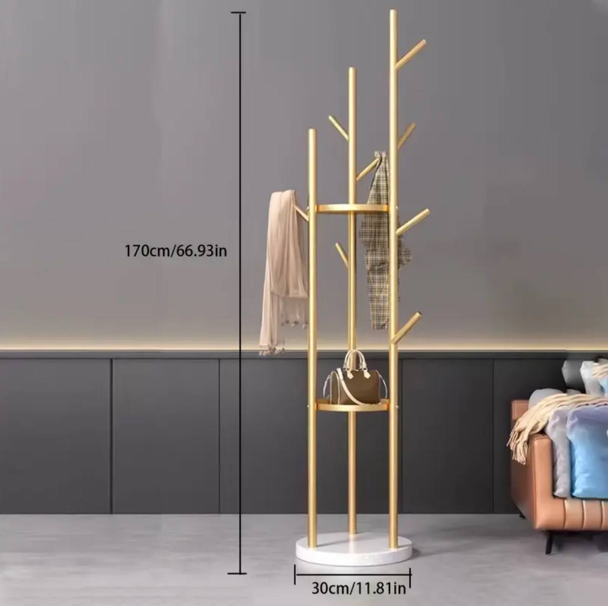 Fancy Multi-Functional metallic Coat/handbag hanger