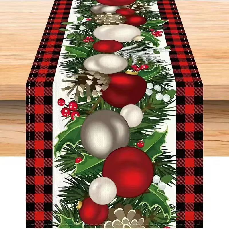 Christmas table runner Suitable for home kitchen, restaurant holiday party decorations
Size 230cm* 30 cm