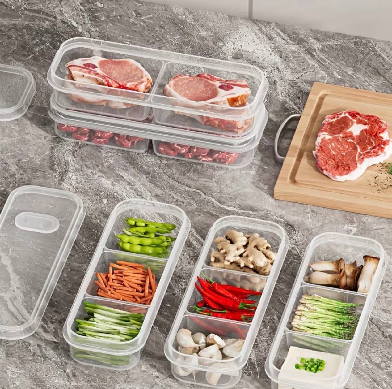3pcs set refrigerator fresh keeping storage boxes
