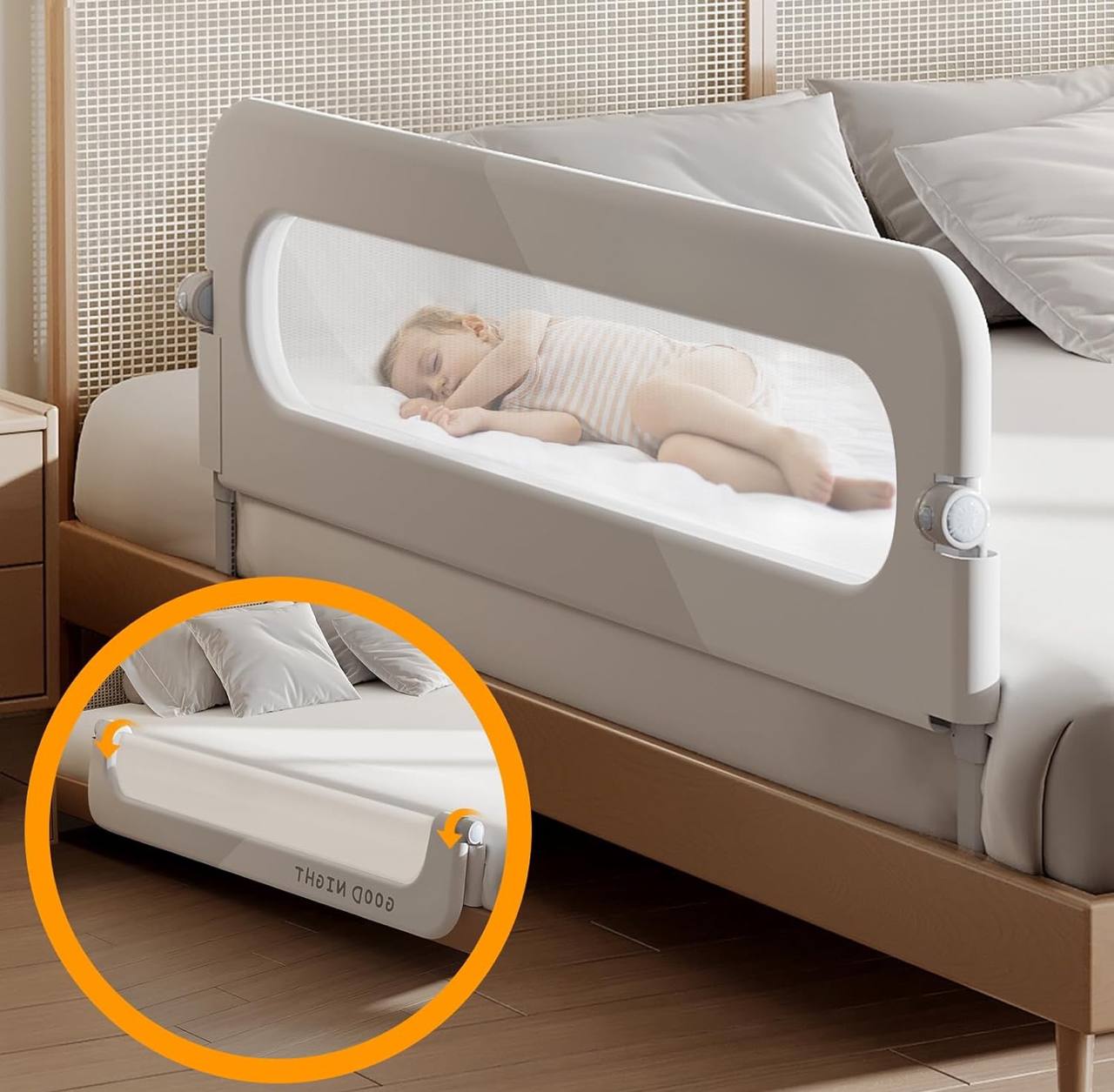 DIY Creative Foldable Baby Bed Rails Guard for toddlers