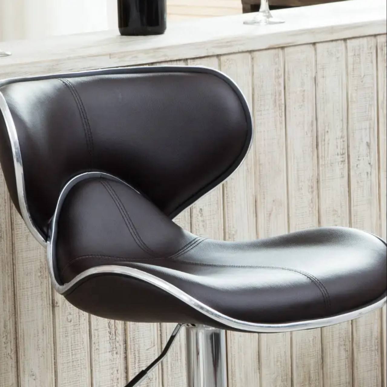 Premium quality adjustable leather bar stools