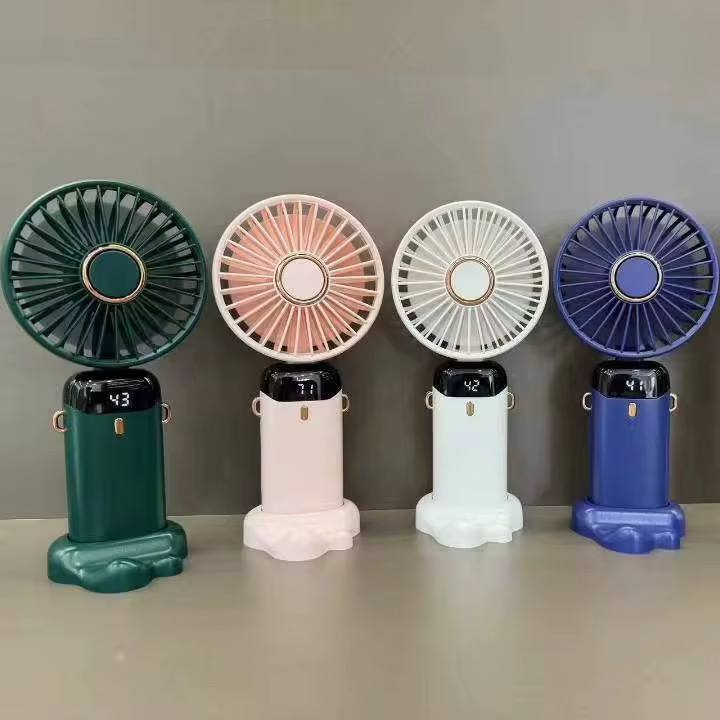 Led digital mini portable fan